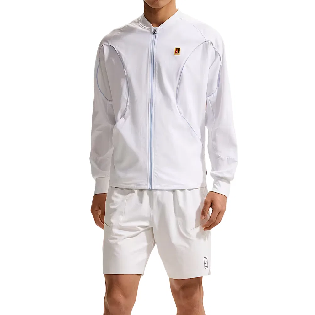 Теннисная футболка Dri Fit мужская белая с воротником-стойкой Nike, White