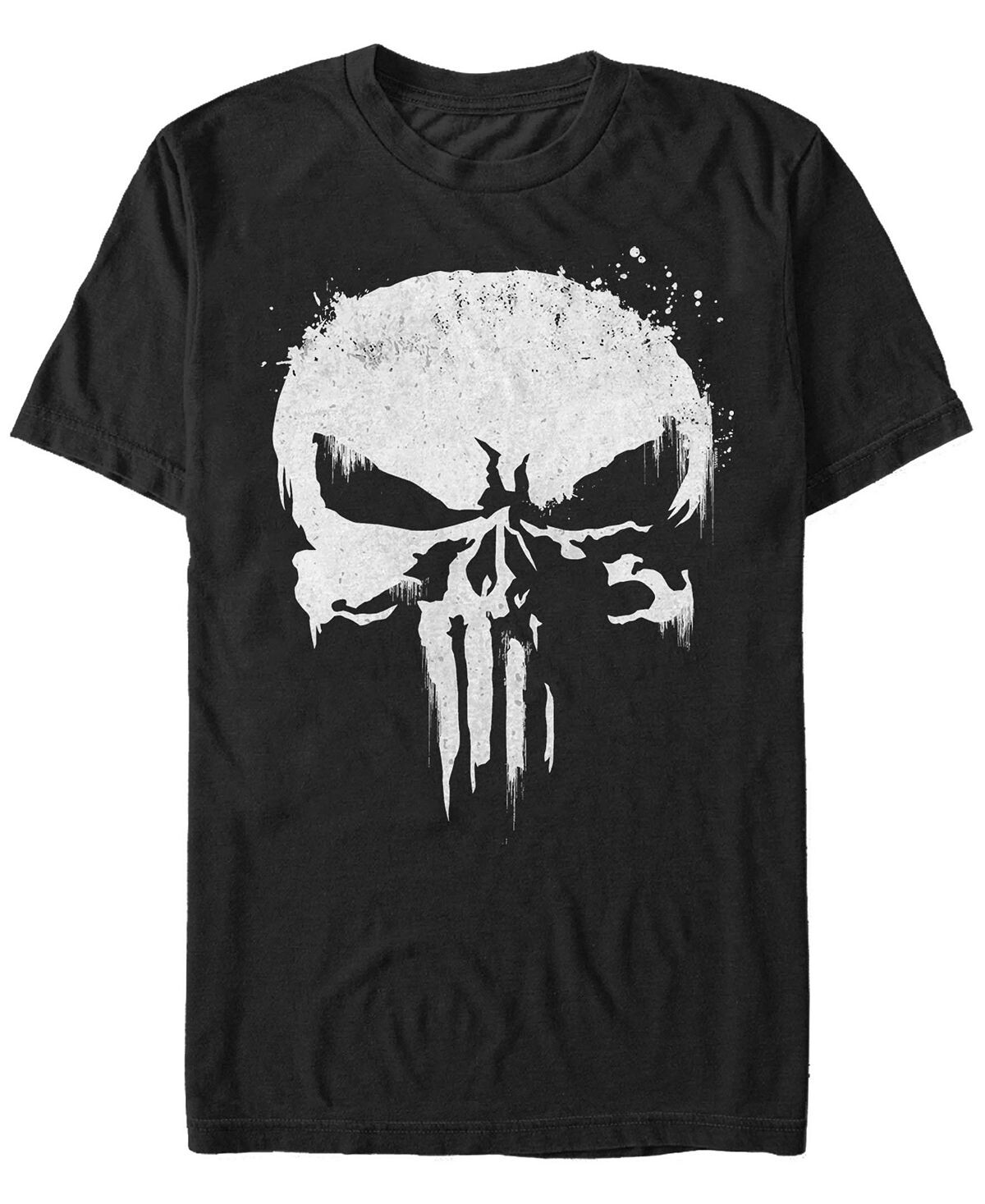 

Мужская футболка с коротким рукавом marvel punisher white paint splattered skull Fifth Sun, черный