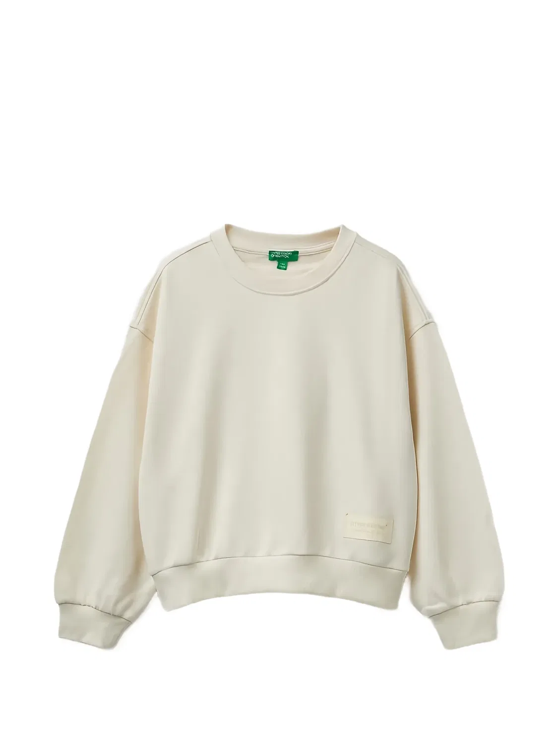 Свитшот хлопковый с нашивкой-логотипом Benetton, нейтральные