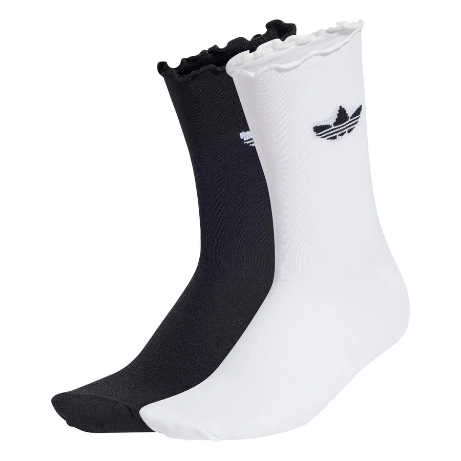 Носки ADIDAS ORIGINALS 'Ruffle' в черно-белом цвете
