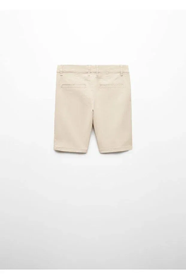 Детские шорты для мальчиков хлопковые Mango Kids, Beige — фото 4
