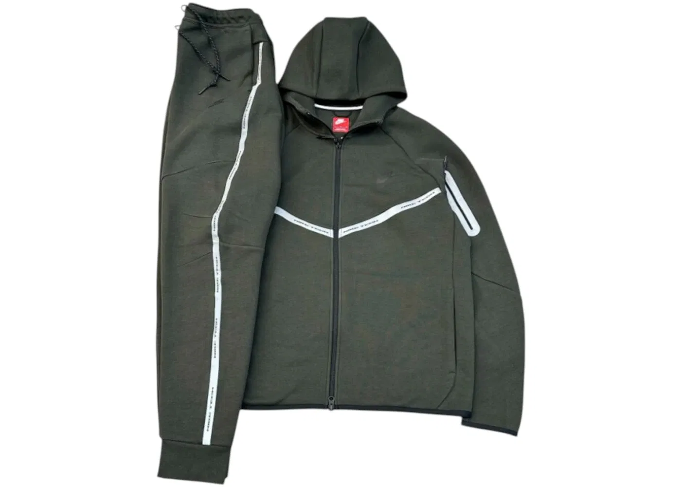 Мужской спортивный костюм с принтом Nike Tech Fleece Tracksuit, Sequoia/Black