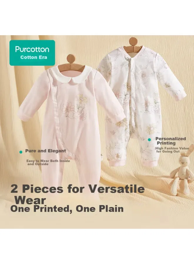 Боди-комбинезон двусторонний из хлопка для новорожденных Purcotton, синий — фото 3