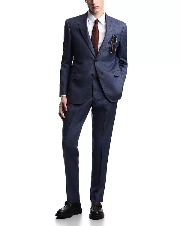 Мужской костюм из шерсти Regular Fit Emporio Armani, Navy Blue
