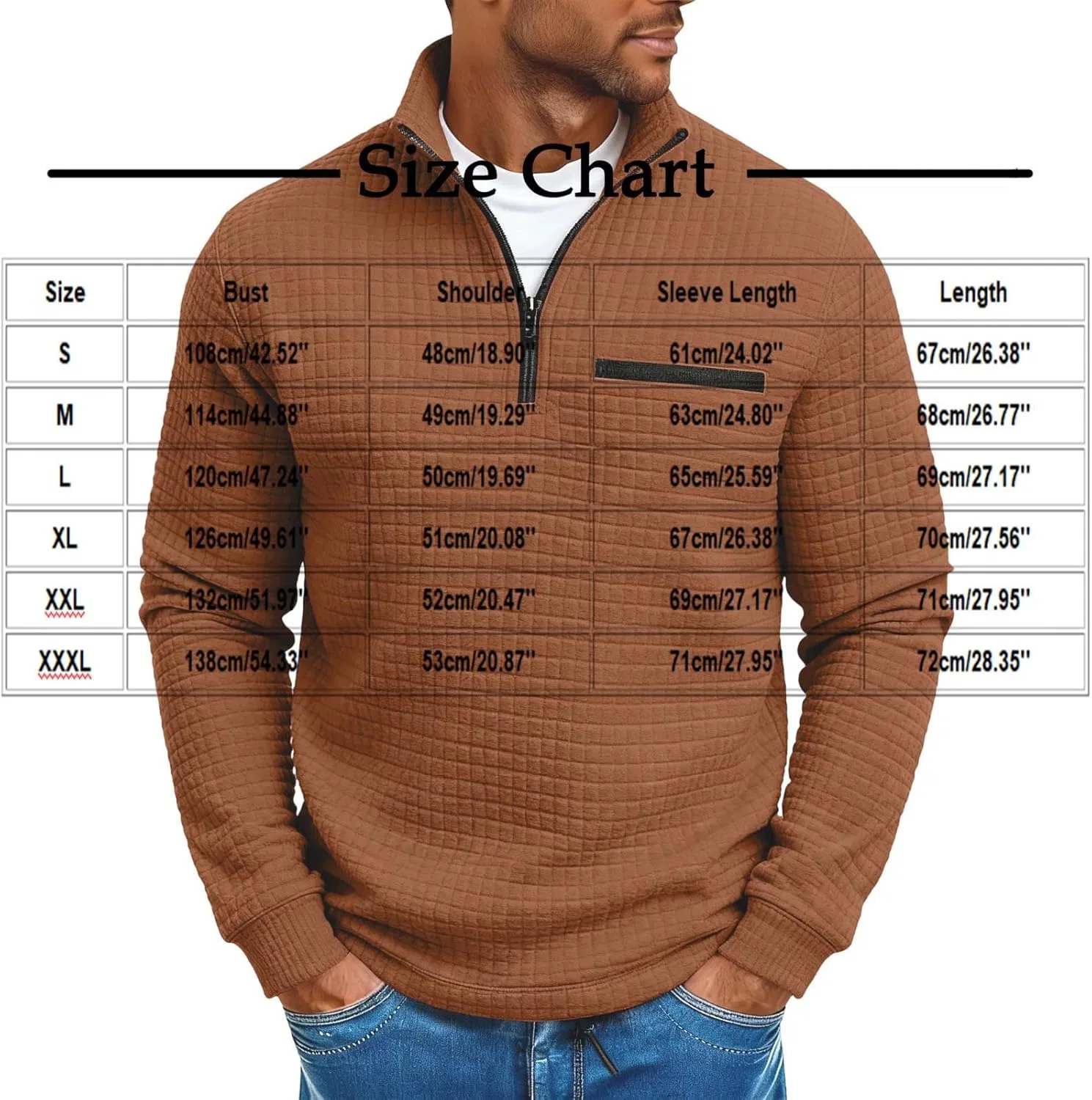 Мужская водолазка с четвертью замком Mock Neck, Beige — фото 2