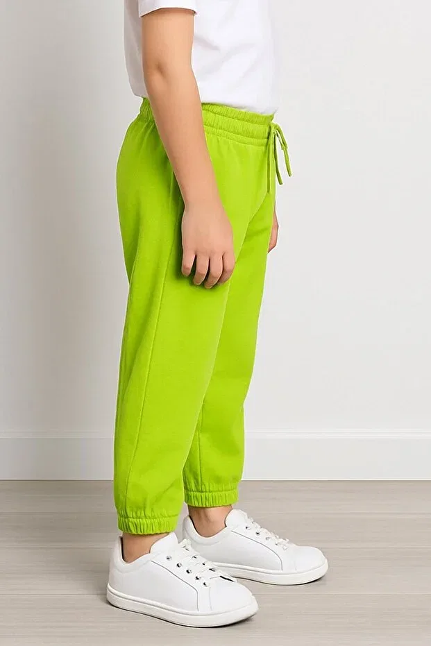 Детские спортивные штаны для девочек с эластичным манжетом Perendi, Pistachio Green — фото 3