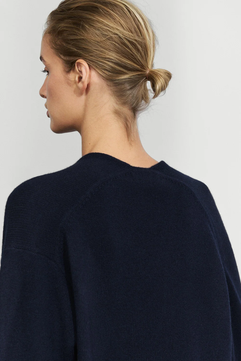 Свитер Massimo Dutti Wool-blend knit, синий индиго — фото 4