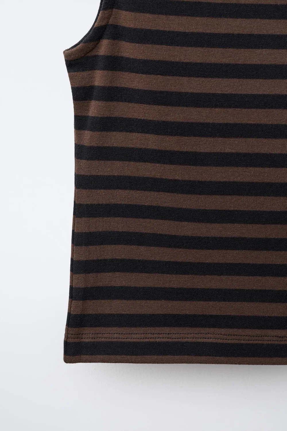 Топ без рукавов из хлопка и модала ZARA, Stripes — фото 4
