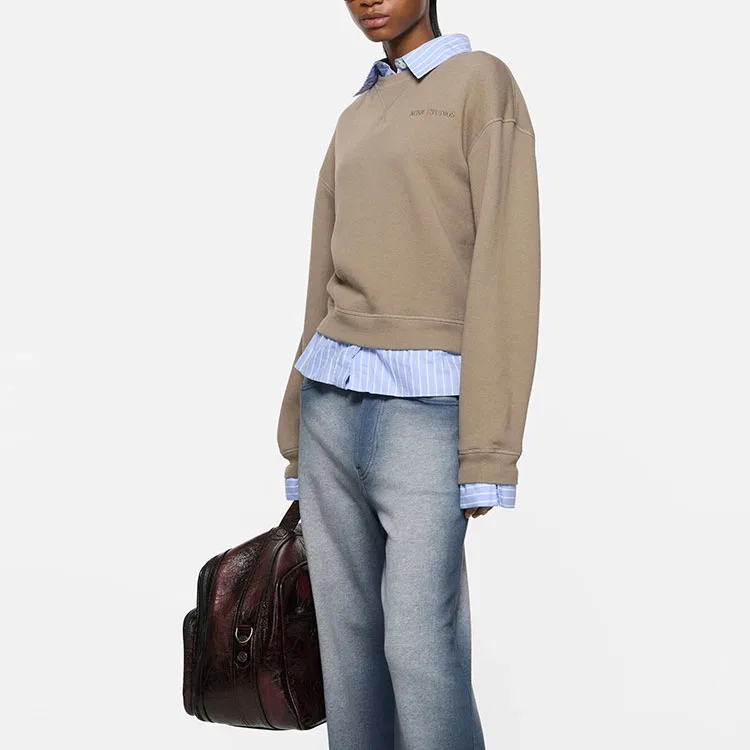 Женский свитшот с отложным воротником Acne Studios, Beige/Blue — фото 4