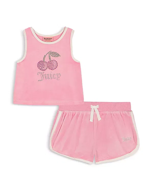Детский комплект для девочек из велюра с принтом Juicy Couture, Violettulle