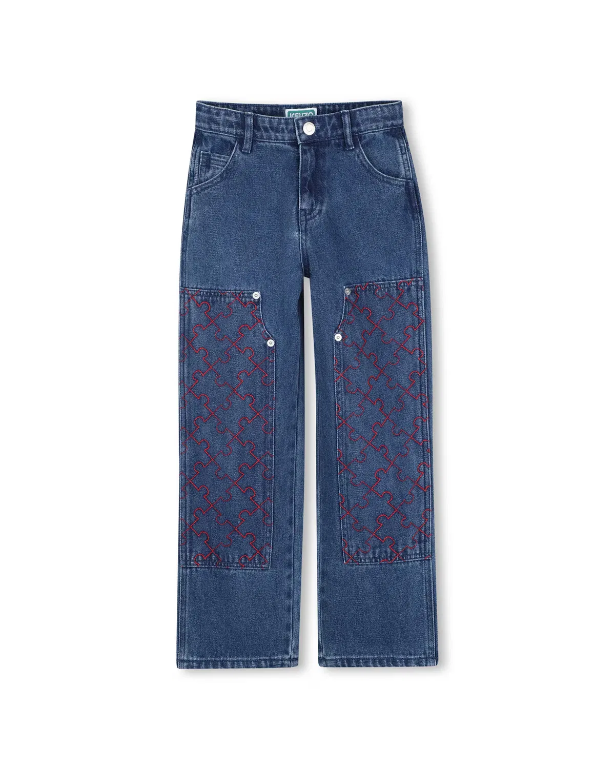 Детские джинсы для мальчиков хлопковые Vaquero de niño liso Kenzo Kids, Azul