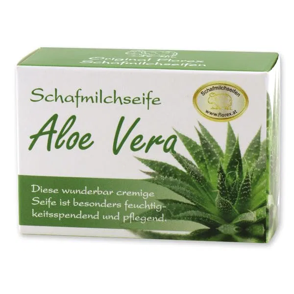 Мыло овечье молочное квадратное Aloe Vera, Florex, 100 г Schafmilchseife Florex