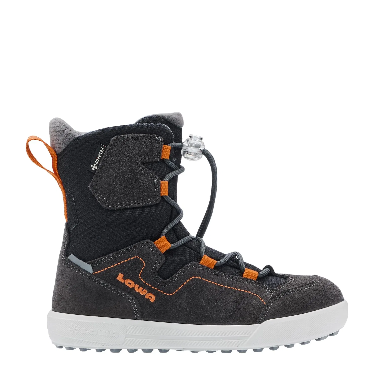 Детские ботинки для мальчиков зимние Raik 2 Gtx Hi Jr LOWA, Black Orange