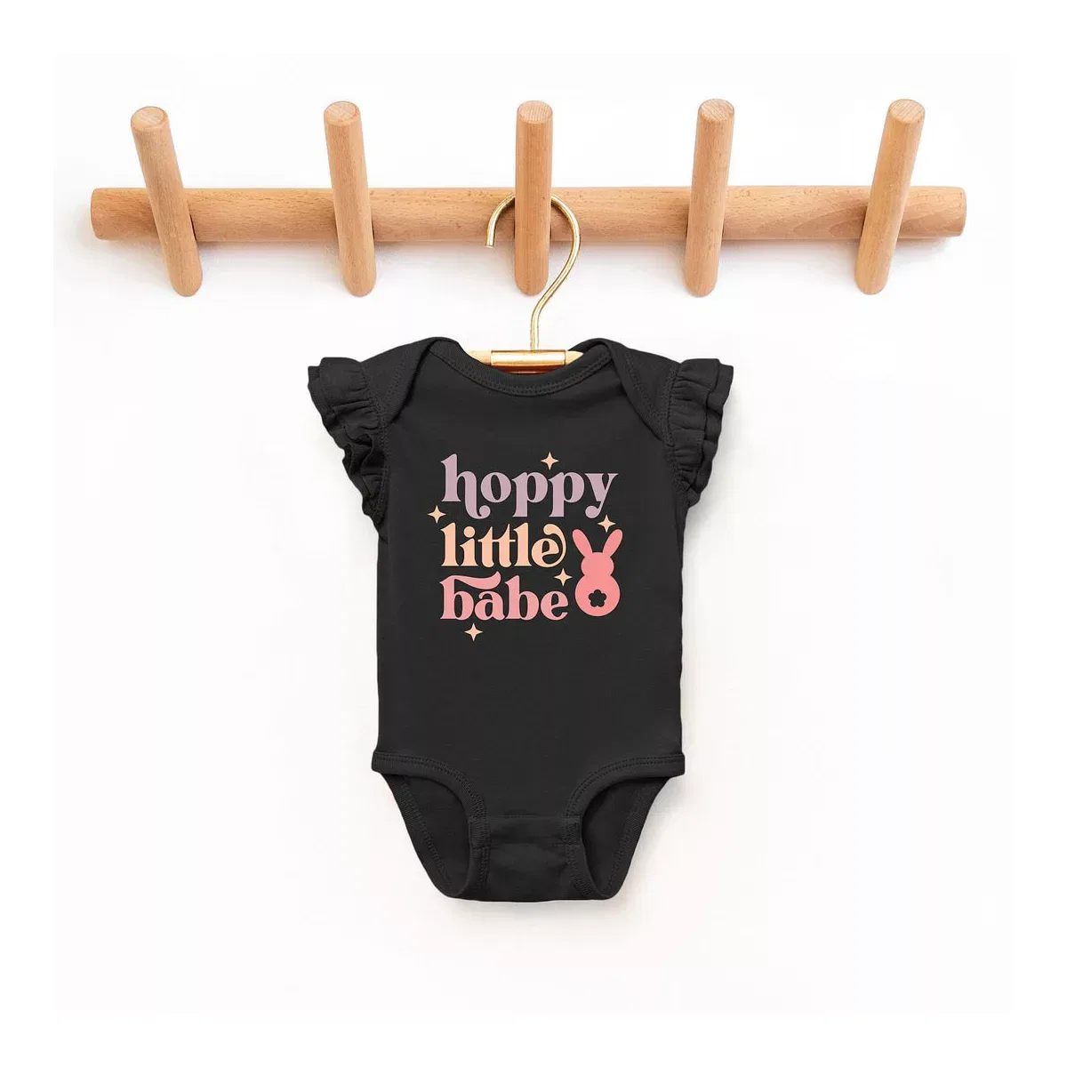 Детский боди с бабочковым рукавом Hoppy Little Babe The Juniper Shop, Black