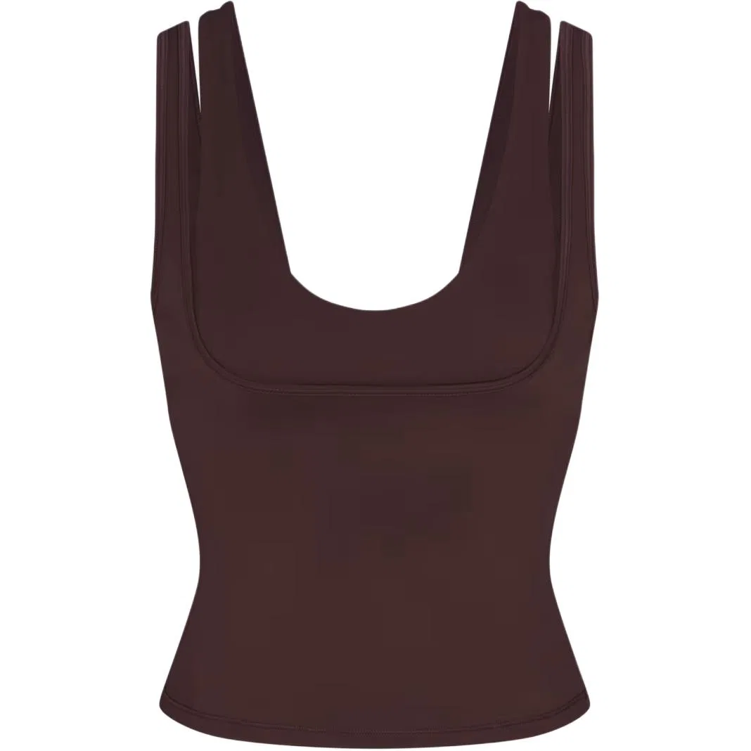 Женский топ без рукавов с двойными бретелями NikeSKIMS Matte, Dark Tan