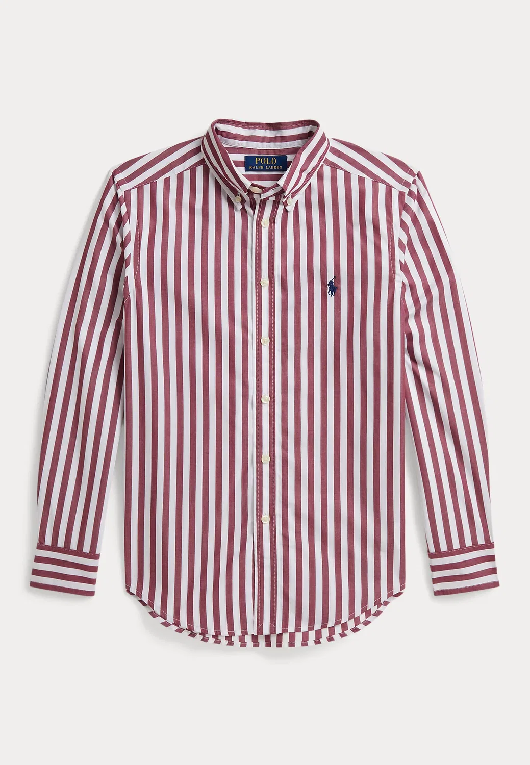 Полосатая рубашка из хлопкового поплина, размер 7-14 лет Polo Ralph Lauren, Burgandy White