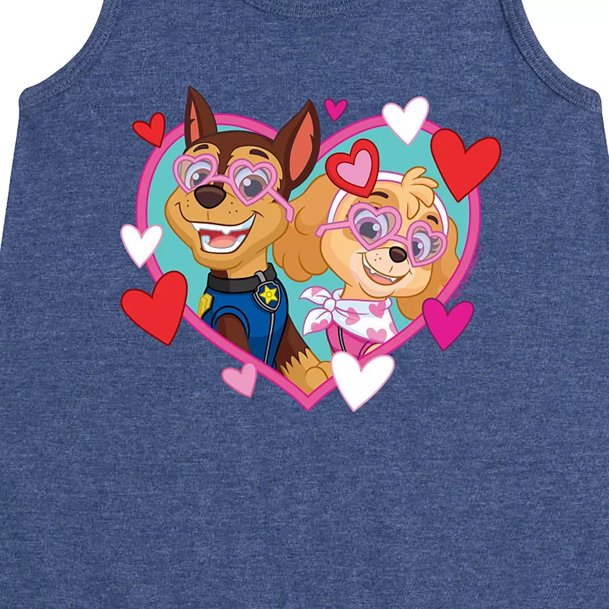 Детское платье-трапеция без рукавов с принтом PAW Patrol, Heather Navy — фото 2