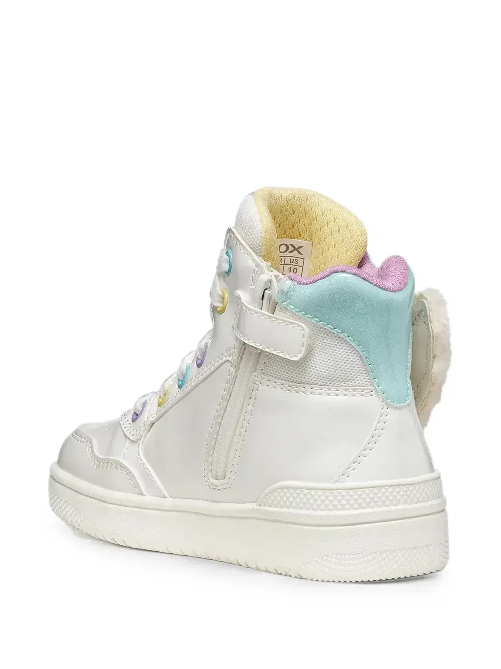Высокие кроссовки с нашивкой Geox Kids, белый — фото 2