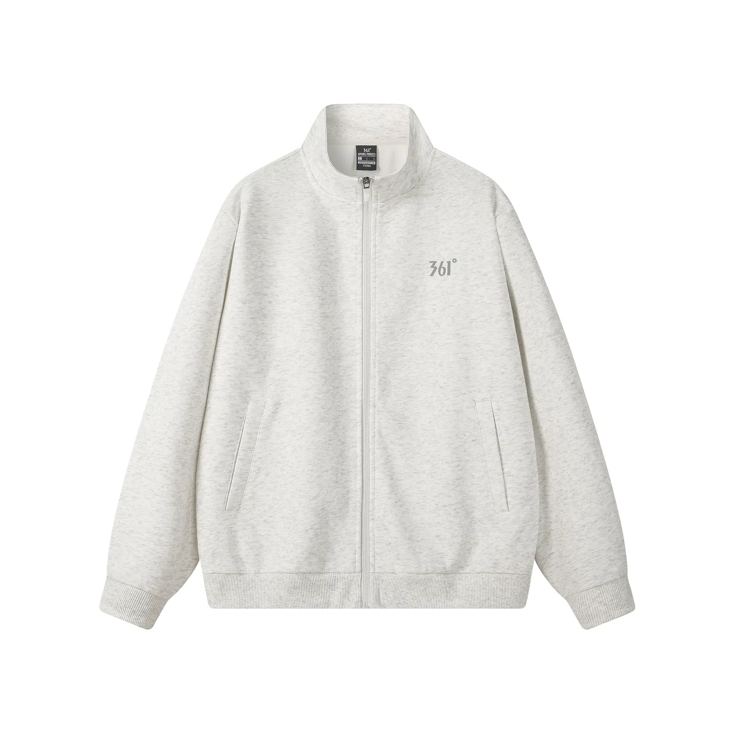 Свитшот детский с открытым воротом 361° Open Collar Sweatshirt Unisex, White Heather Gray