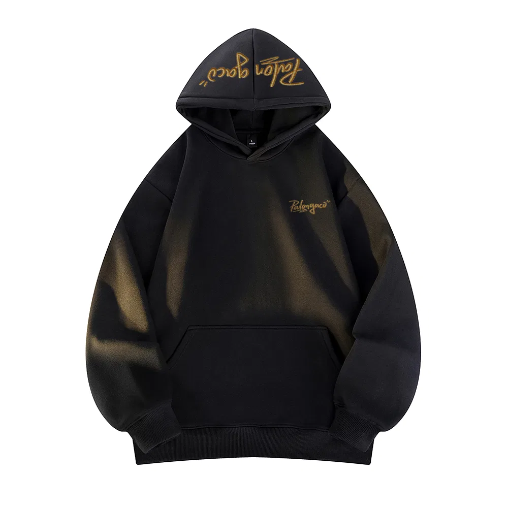 Детский худи с капюшоном, свободный крой Unisex Hooded Moderate Regular, PAL ONGACO, Black — фото 4