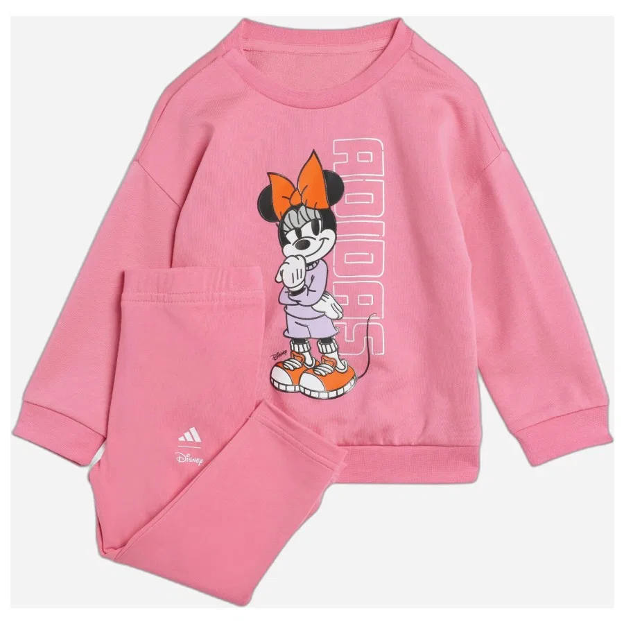 Комплект из свитшота и джоггеров с принтом Minnie Mouse adidas, Розовый