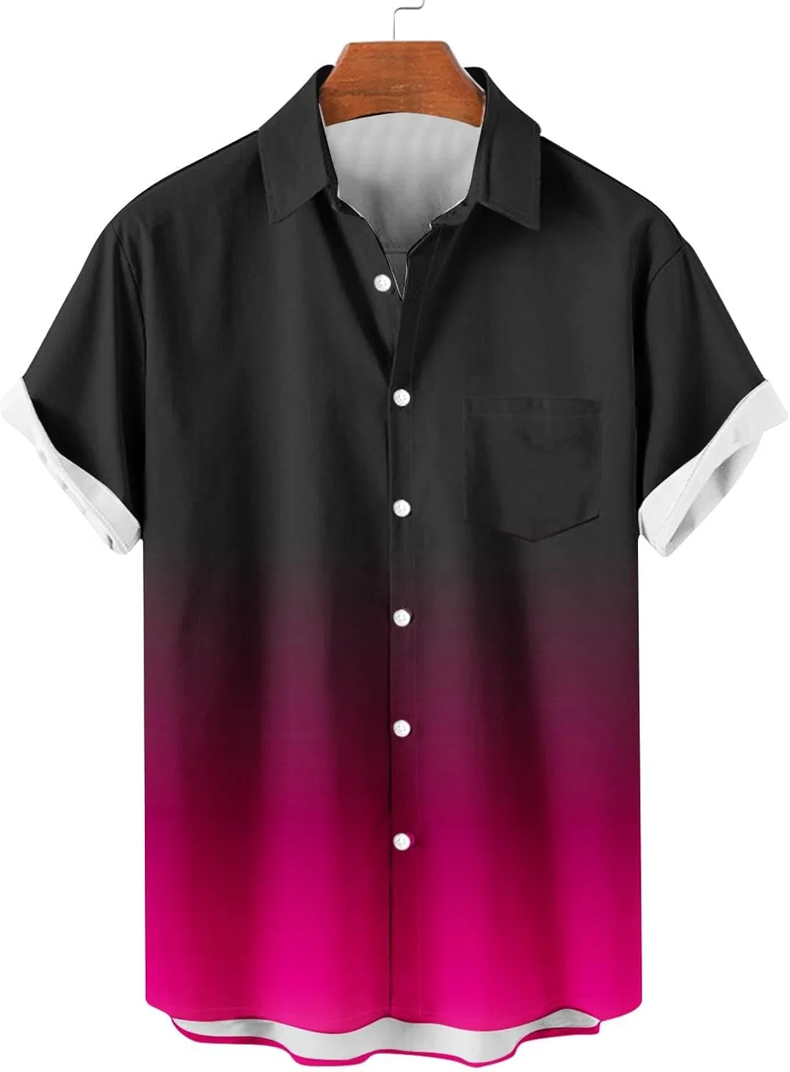 Мужская свободная рубашка с градиентом Generic, Hot Pink — фото 2