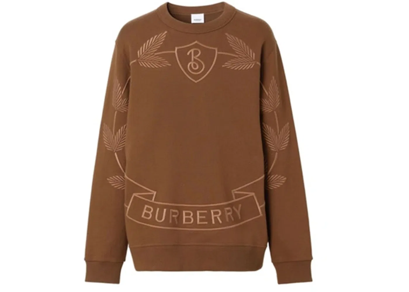 Мужской свитшот с вышивкой Oak Leaf Crest Burberry, Dark Birch Brown