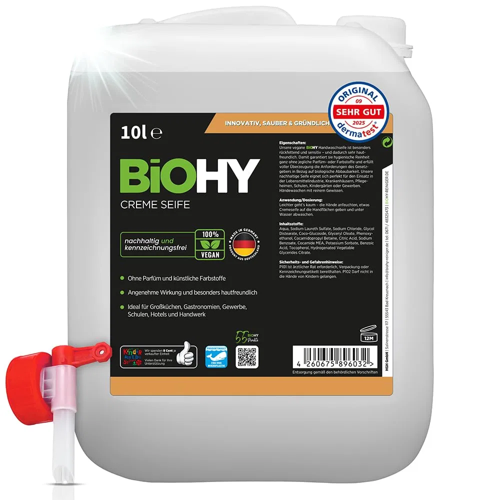 Кремовое мыло для рук BIOHY, 10 л, с краном