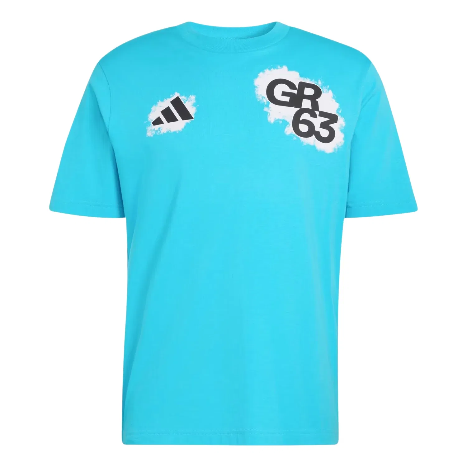 Мужская футболка с принтом Adidas x Mercedes AMG Petronas Formula 1 Team Name & Number T-Shirt Asia Sizing 'George Russell' KE7734, синий