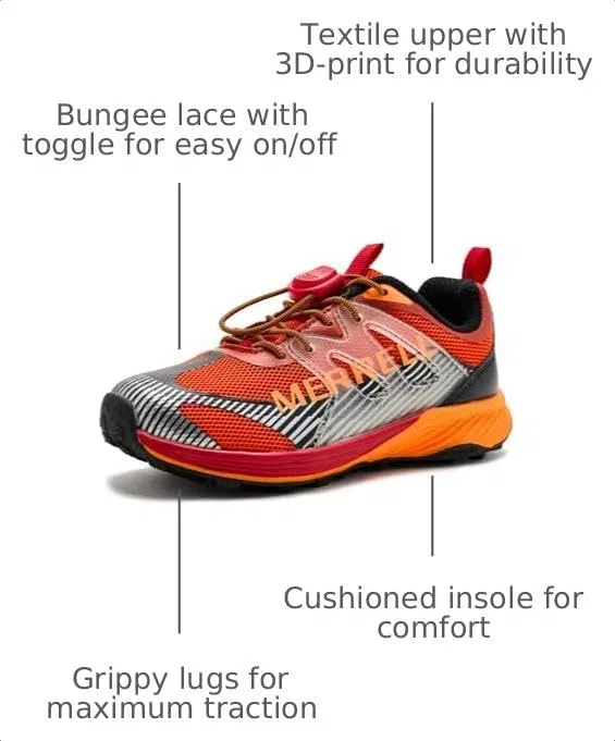 Детские кроссовки для мальчиков Agility Peak Trail Merrell, Deep Orange/Black — фото 3