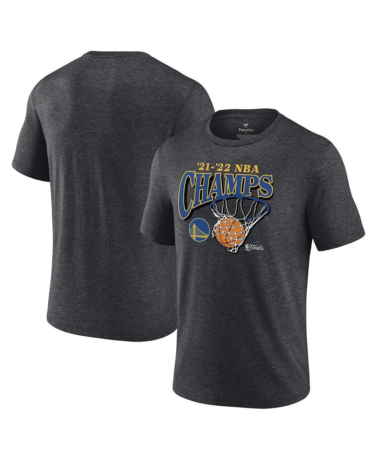 

Мужская фирменная угольно-черная футболка golden state warriors 2022 nba finals champions zone hoops tri-blend Fanatics, мульти