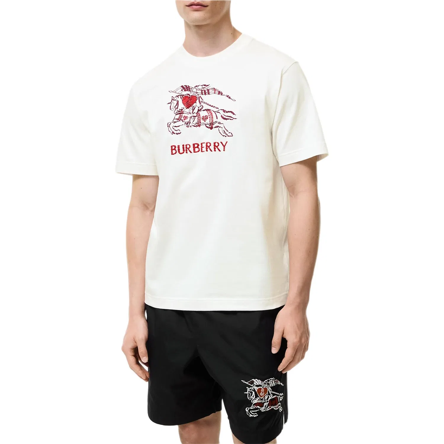 Мужская футболка с круглым вырезом Chalk White Burberry, Chalk White — фото 3
