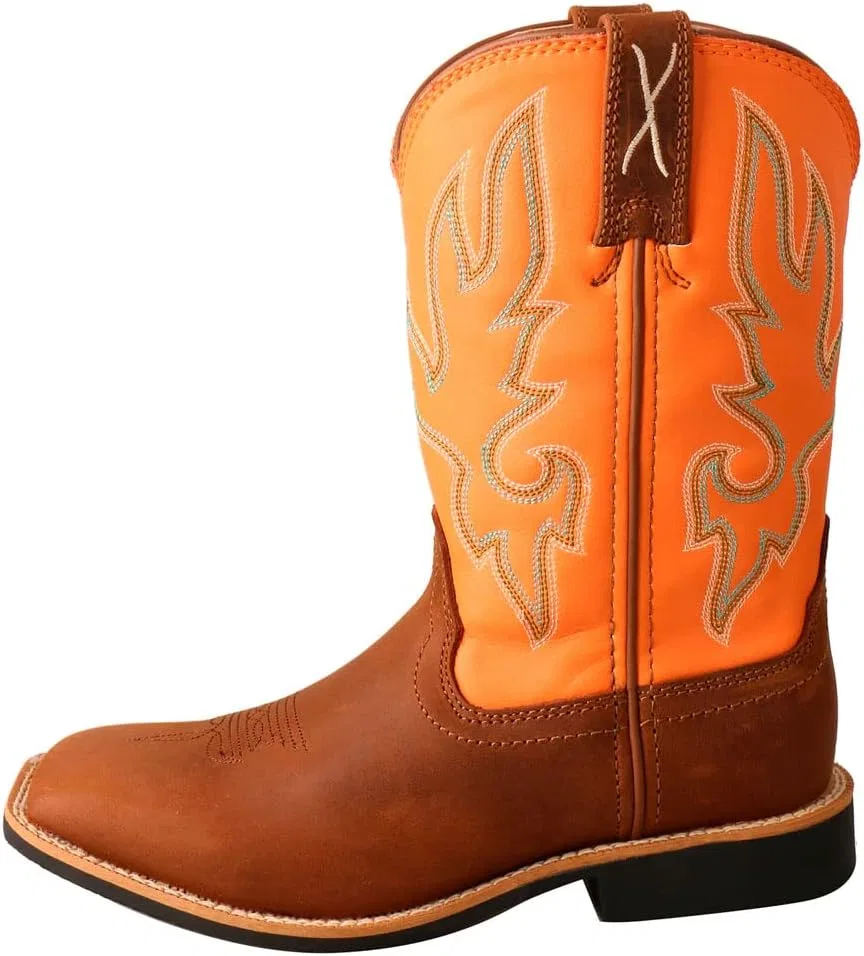 Детские сапоги для девочек с квадратным носком Top Hand Twisted X, Tan Orange — фото 2