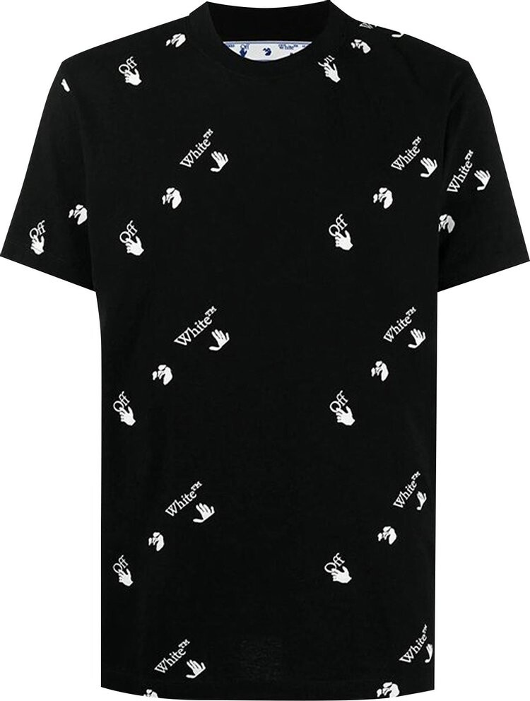 

Футболка Off-White Allover Logo Short-Sleeve Tee 'Black/White', черный