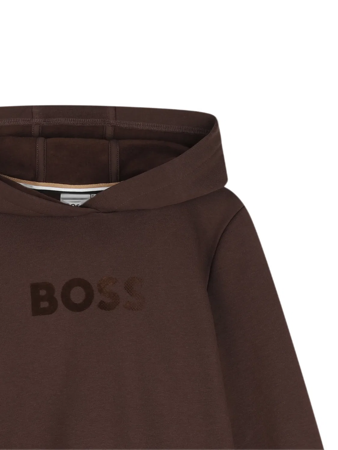 Худи с логотипом коричневого цвета BOSS, коричневый — фото 2