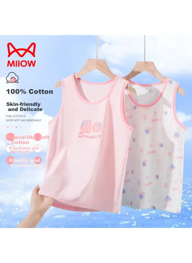 Майка детская тонкая хлопковая для девочек 2-pack Miiow, розовый