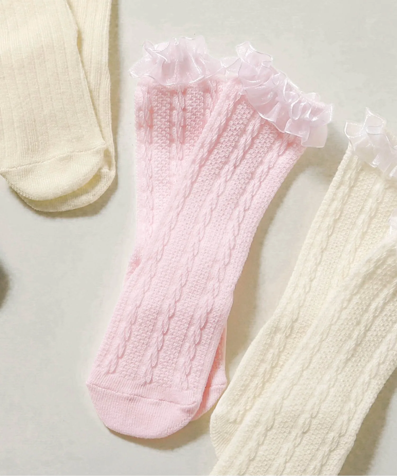 Детские носки высокие BREEZE OMEKASHI BABY HIGHSOCKS розовые