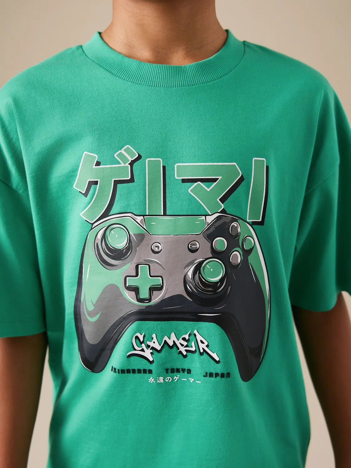 Футболка с графическим принтом, Green Controller Back Print Next, зеленая — фото 3