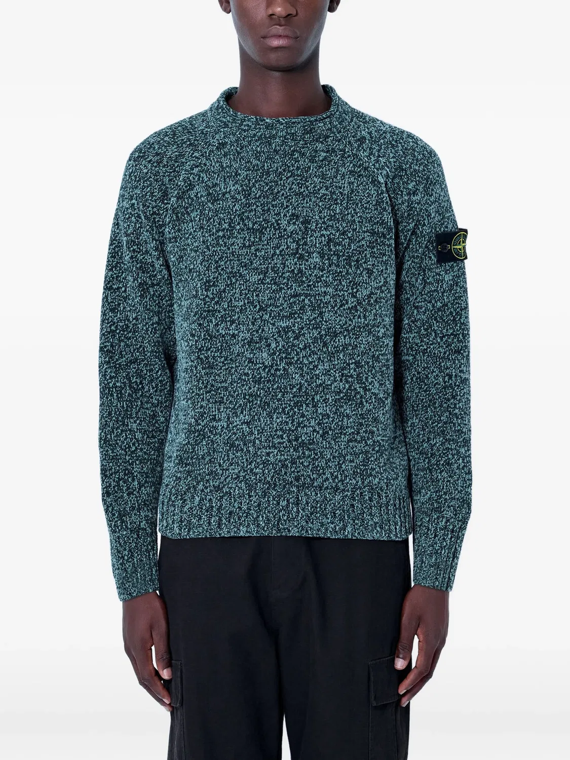 Stone Island Свитер крупной вязки хлопковый зеленый