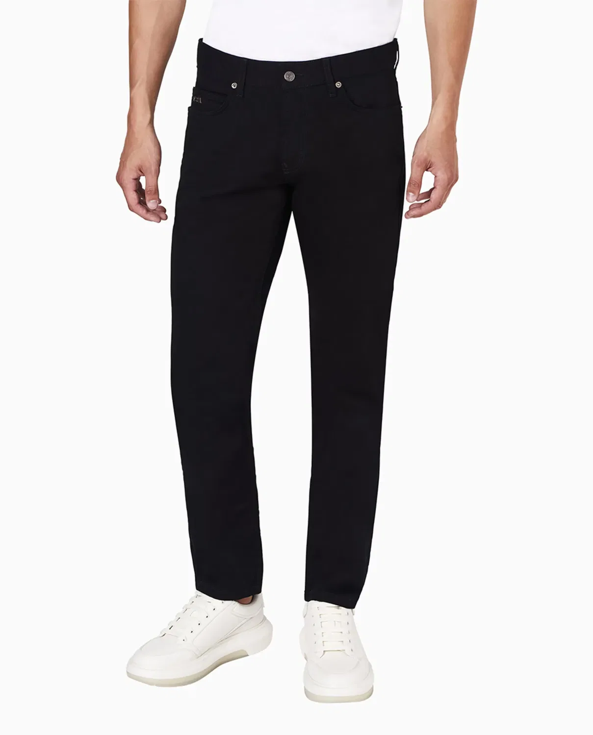 Мужские брюки-пять карманов из хлопка с эластаном Emporio Armani, Negro
