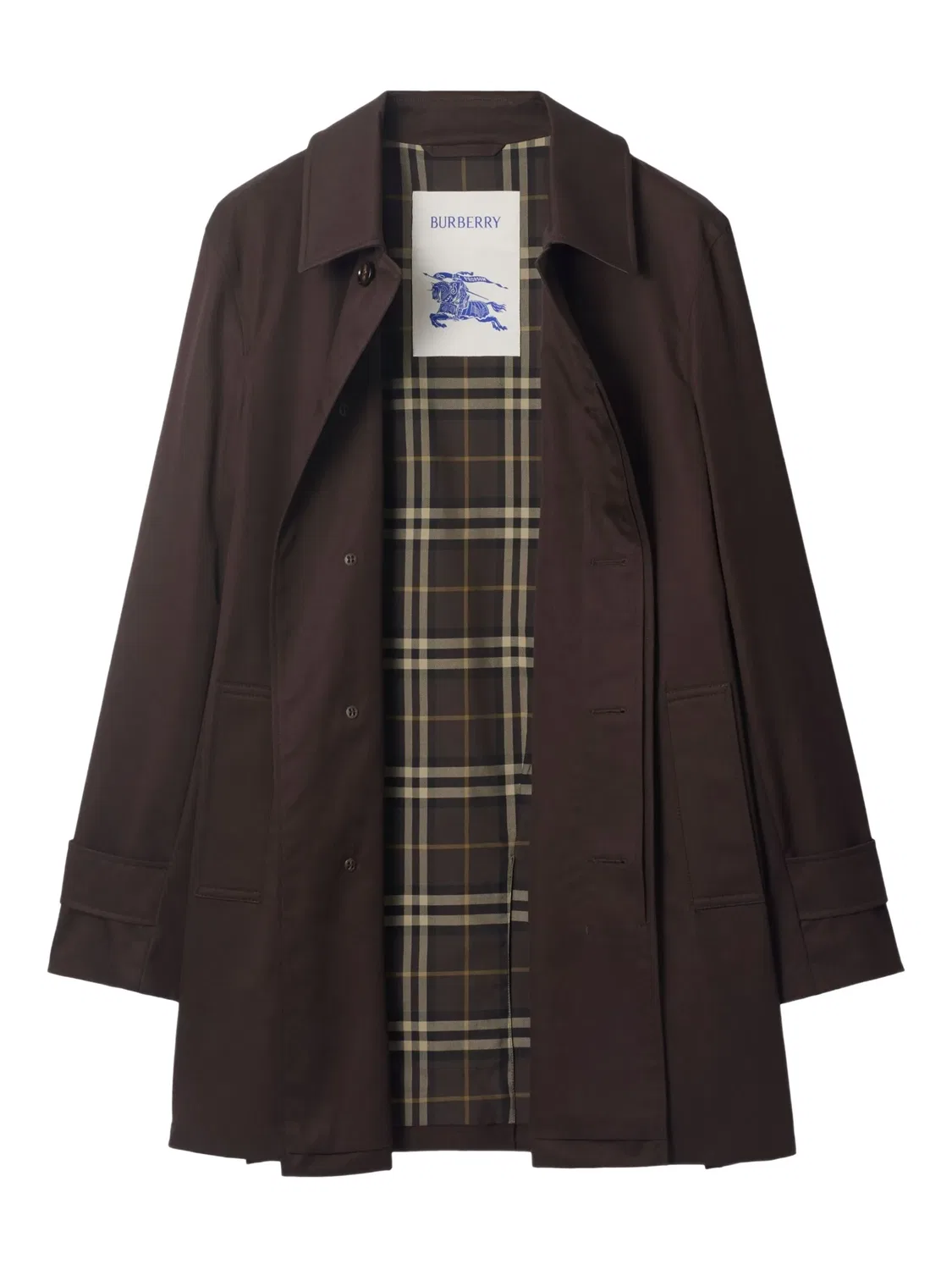 Пальто из габардина, коричневое Burberry, коричневый — фото 2