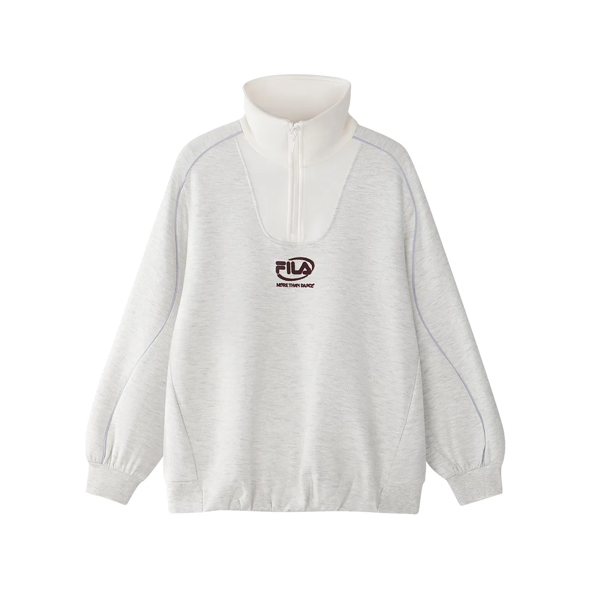 Детский свитшот с полу-водолазкой FILA KIDS, Bleached Heather Gray