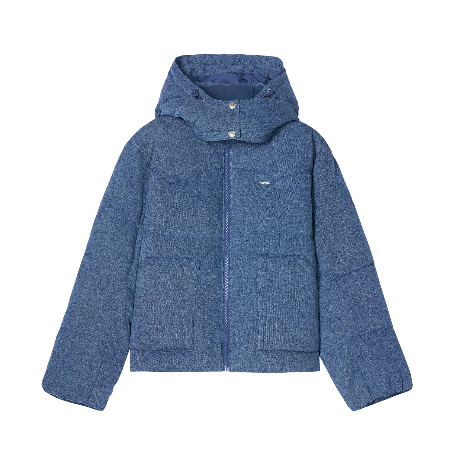 Женский пуховик с капюшоном утепленный прямого кроя Levi's, Blue