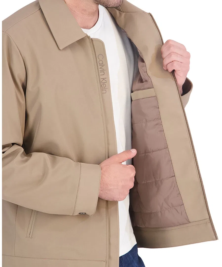 Мужская стеганая куртка с воротником-стойкой Flex Tech Quilted Inner Calvin Klein, Caribou — фото 4