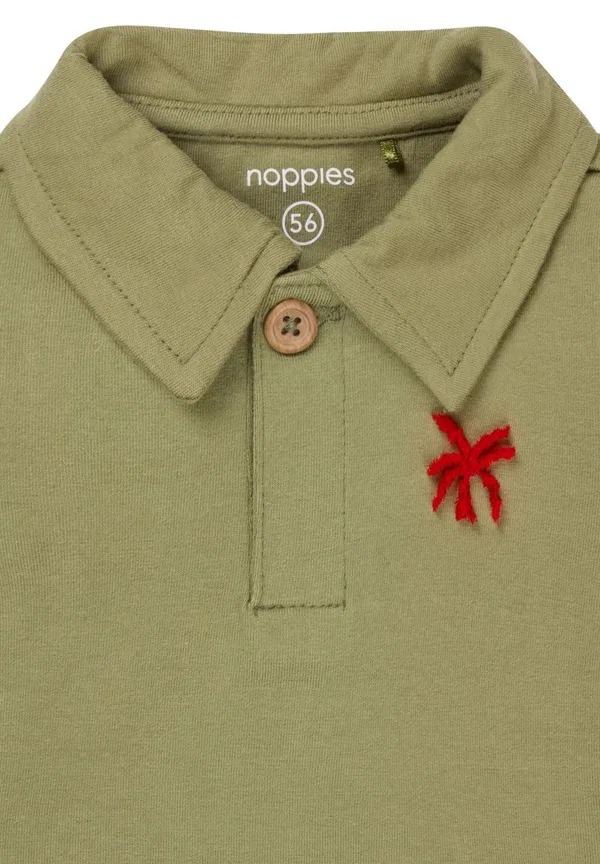 Футболка хлопковая Long sleeved top Noppies, Oil Green, зеленый — фото 3