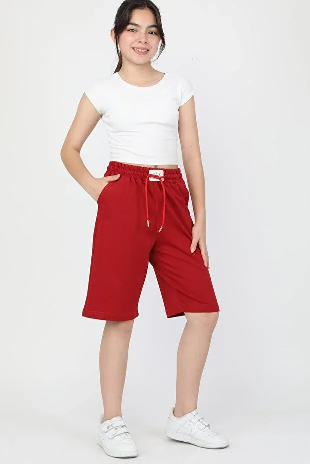 Детские шорты для девочек хлопковые Sportswear Asyakids Club, Red — фото 4