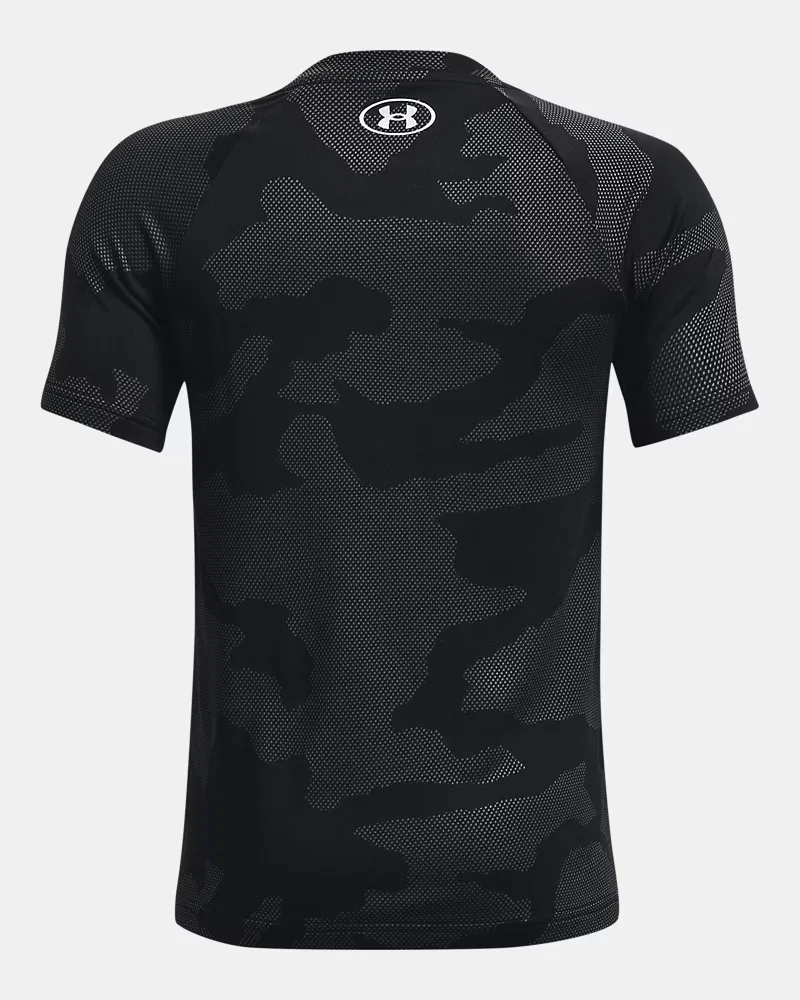 Футболка с коротким рукавом для мальчиков, быстросохнущая, UA Velocity Jacquard UnderArmour, Black/White — фото 2