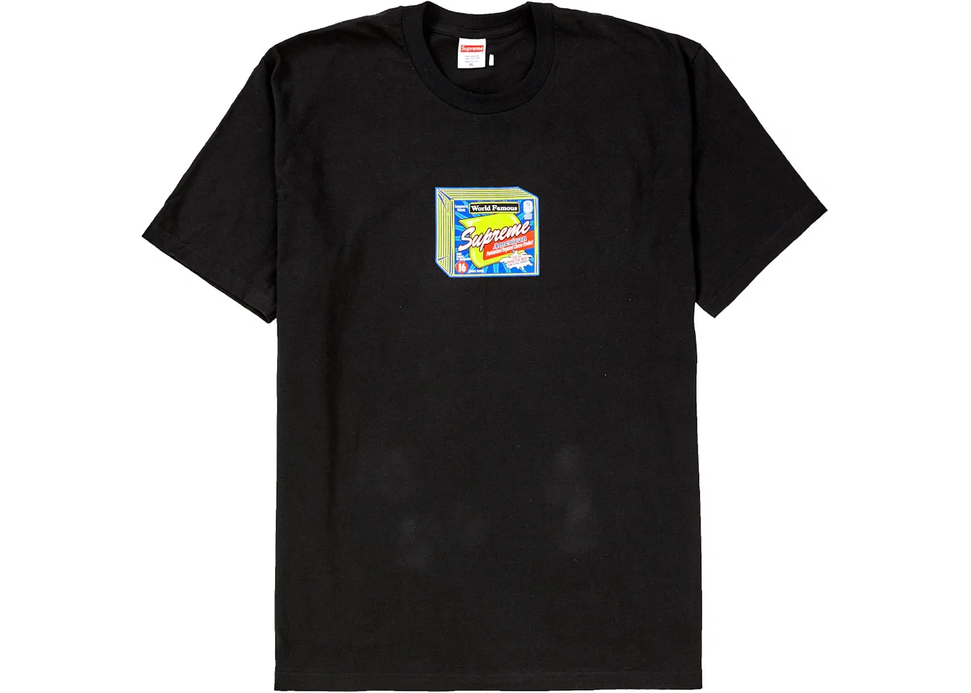 Мужская футболка с принтом Supreme Cheese Tee Supreme, Black