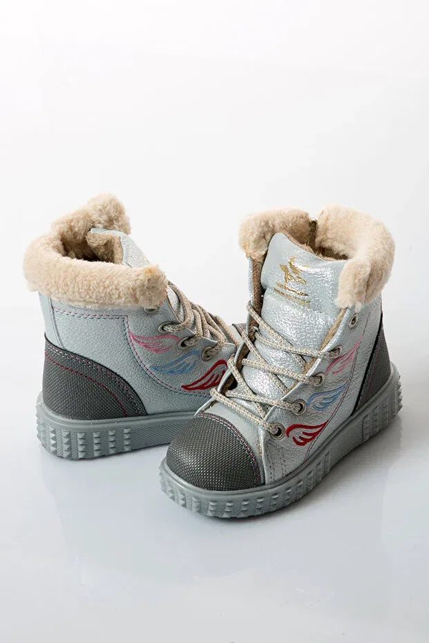 Детские ботинки для девочек на плоском ходу Shoes Time, Gray — фото 3