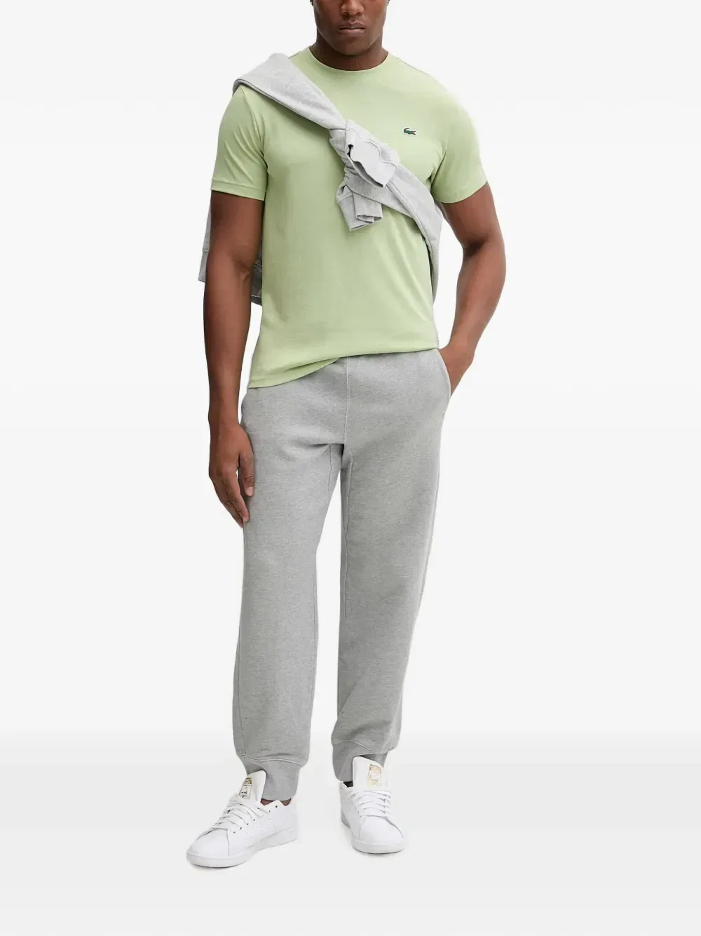 Футболка с логотипом-нашивкой Lacoste, зеленый — фото 2